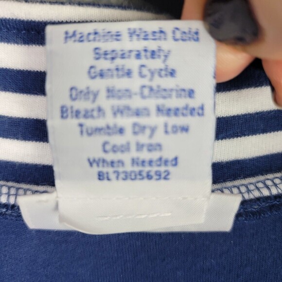 Blair Women's Jacket Sz L Blue Full Zip Pockets White Stripe Contrast - Picture 9 of 15